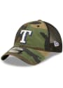 Texas Rangers New Era Camo Basic 9TWENTY Adjustable Hat - Green