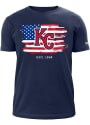 Kansas City Royals New Era Logo Over Flag T Shirt - Navy Blue