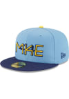 Main image for New Era Milwaukee Brewers Mens Light Blue 2022 City Connect 59FIFTY Fitted Hat