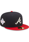 Main image for New Era Atlanta Braves Mens Navy Blue POP SWEAT 5950 Fitted Hat