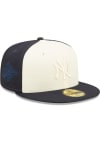 Main image for New Era New York Yankees Mens Navy Blue TONAL 2 TONE 5950 Fitted Hat