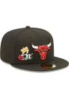 Main image for New Era Chicago Bulls Mens Black CROWN CHAMPS 5950 Fitted Hat