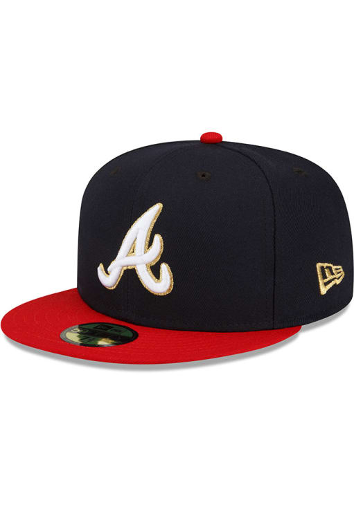 Atlanta Braves 2022 MLB Gold Series 59FIFTY Navy Blue New Era Fitted Hat