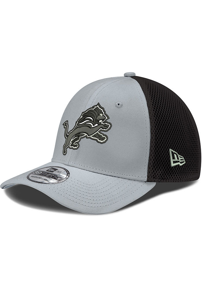 Detroit Lions Mens 2T Neo 39THIRTY GRAY New Era Flex Hat - 59011336