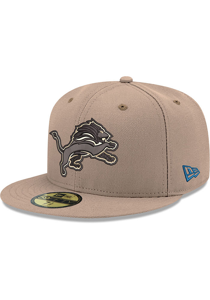 Detroit Lions Mens 2T 59FIFTY Iconic CAMEL New Era Fitted Hat