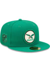 Main image for New Era Philadelphia Eagles Mens Green Retro 2022 Sideline 59FIFTY Fitted Hat