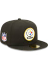 Main image for New Era Pittsburgh Steelers Mens Black Retro 2022 Sideline 59FIFTY Fitted Hat
