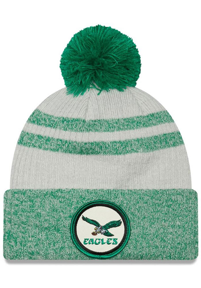 Philadelphia Eagles JR Retro 2022 Sideline Sport Green New Era Youth Knit Hat