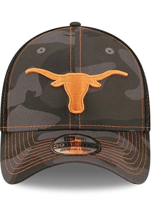 Texas Longhorns Camo 39THIRTY Black New Era Flex Hat