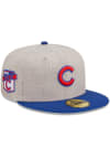 Main image for New Era Chicago Cubs Mens Grey Heather Patch 59FIFTY Fitted Hat