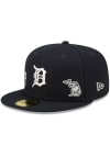 Main image for New Era Detroit Tigers Mens Navy Blue Identity 59FIFTY Fitted Hat