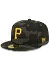 Main image for New Era Pittsburgh Pirates Mens Black Camo 59FIFTY Fitted Hat