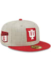 Main image for New Era Indiana Hoosiers Mens Grey Heather Patch 59FIFTY Fitted Hat