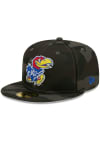Main image for New Era Kansas Jayhawks Mens Black Camo 59FIFTY Fitted Hat