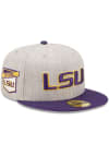 Main image for New Era LSU Tigers Mens Grey Heather Patch 59FIFTY Fitted Hat