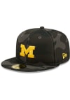 Main image for New Era Michigan Wolverines Mens Black Camo 59FIFTY Fitted Hat