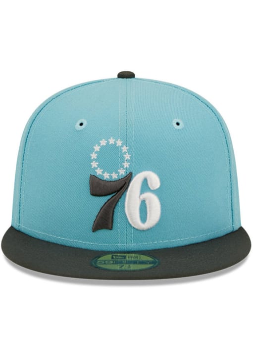 New Era Philadelphia 76ers Mens Blue 2T Color Pack 59FIFTY Fitted Hat