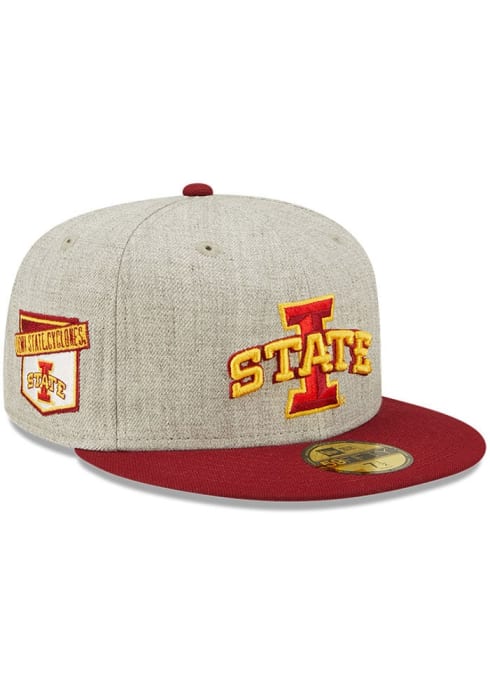 Iowa State Cyclones Heather Patch 59FIFTY Grey New Era Fitted Hat