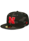 Main image for New Era Nebraska Cornhuskers Mens Black Camo 59FIFTY Fitted Hat
