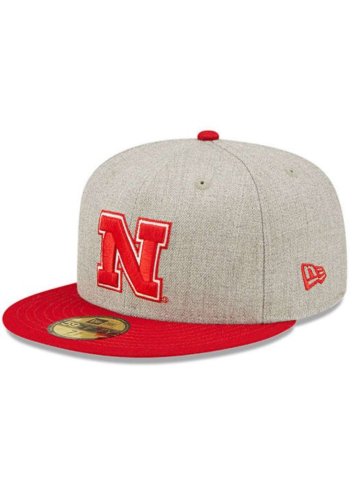 Nebraska Cornhuskers Mens Heather Patch 59FIFTY GREY New Era