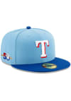 Main image for New Era Texas Rangers Mens Light Blue 50th Anniversary AC Alt 2 59FIFTY Fitted Hat