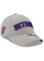 Detroit Pistons New Era Wordmark 9FORTY Adjustable Hat - Grey