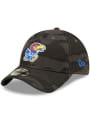 Kansas Jayhawks New Era Camo Core Classic 9TWENTY 2.0 Adjustable Hat - Black