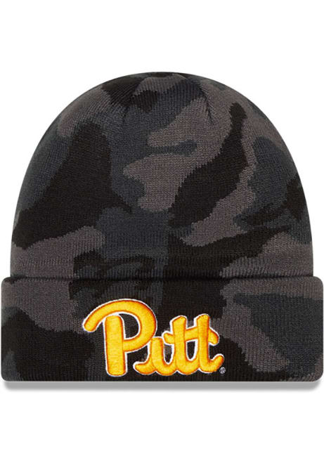 Pitt Panthers New Era Camo Cuff Mens Knit Hat - Black