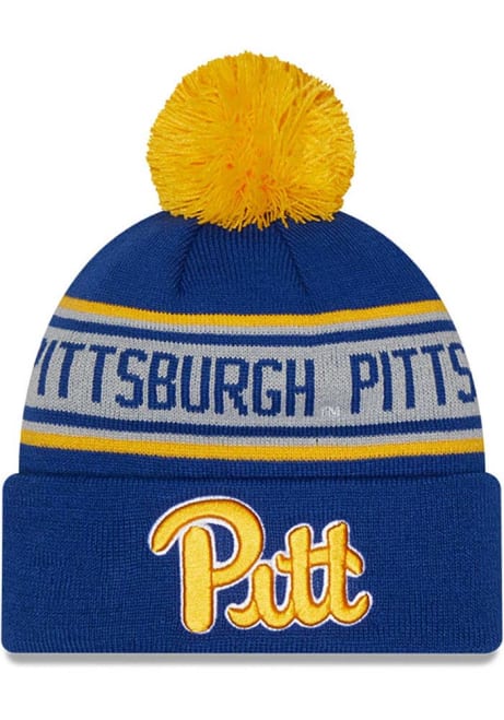 Pitt Panthers New Era Repeat Pom Mens Knit Hat - Blue