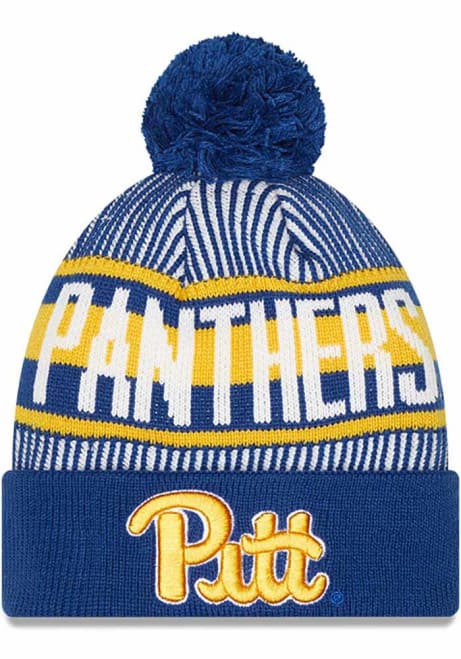 Pitt Panthers New Era Striped Mens Knit Hat - Blue