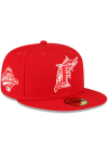 Main image for New Era Miami Marlins Mens Red Side Patch 59FIFTY Fitted Hat