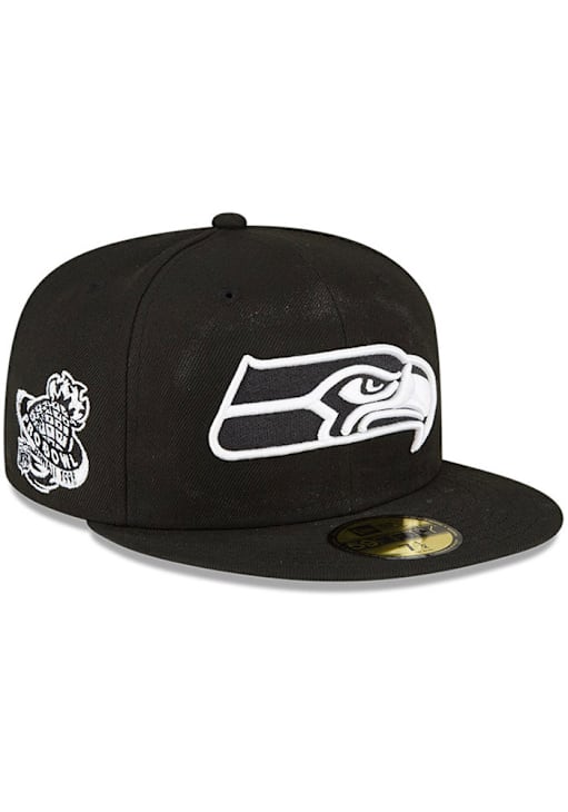 Seattle Seahawks Mens Side Patch 59FIFTY BLACK New Era Fitted Hat