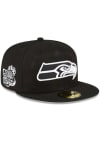 Main image for New Era Seattle Seahawks Mens Black Side Patch 59FIFTY Fitted Hat