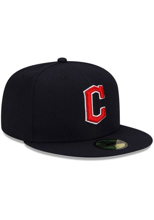 Men's New Era Navy Cleveland Indians Local II 59FIFTY Fitted Hat