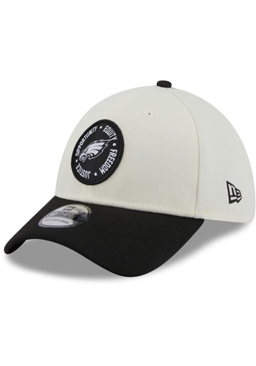 New Era Philadelphia Eagles Mens White 2022 Social Justice 39THIRTY Flex Hat