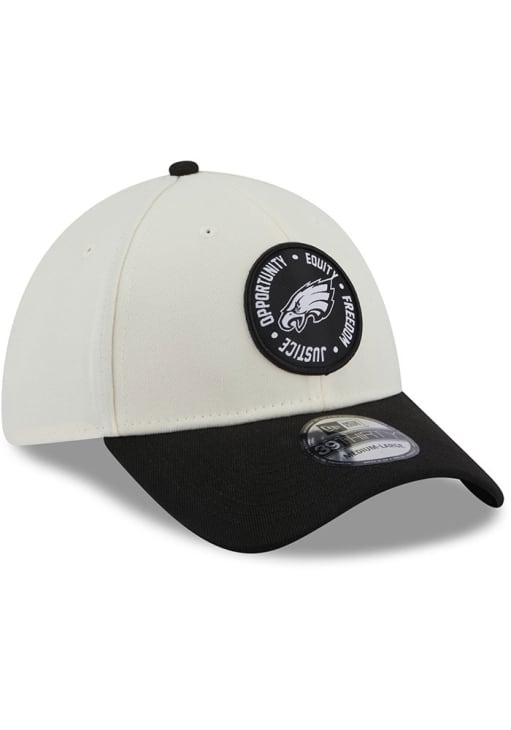 New Era Philadelphia Eagles Mens White 2022 Social Justice 39THIRTY Flex Hat