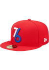 Main image for New Era Philadelphia 76ers Mens Red 2022 NBA City Edition 59FIFTY Fitted Hat