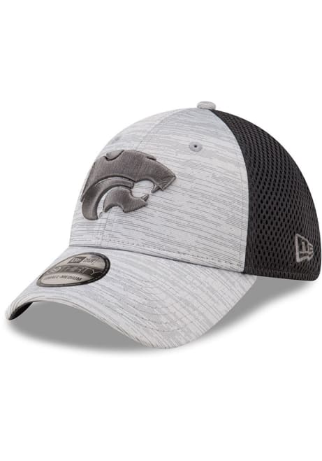 K-State Wildcats New Era Tonal Logo Distinct Neo 39THIRTY Flex Hat - Grey
