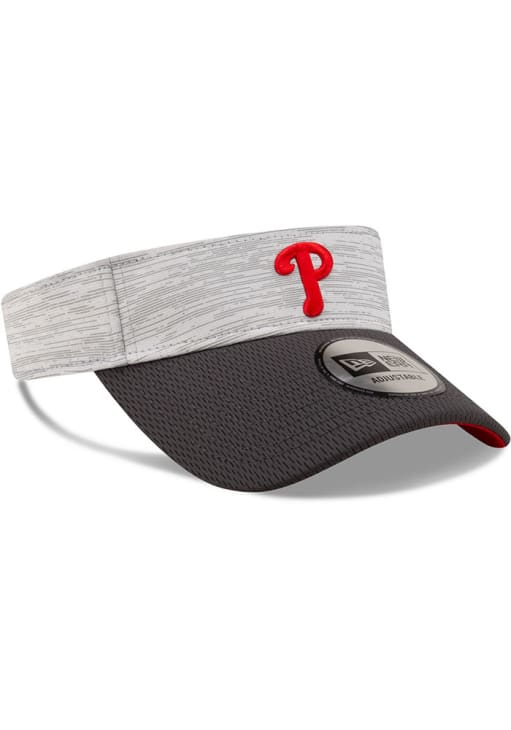 New Era Philadelphia Phillies Mens Grey 2T Distinct Adjustable Visor