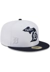 Main image for New Era Detroit Tigers Mens White State 59FIFTY Fitted Hat