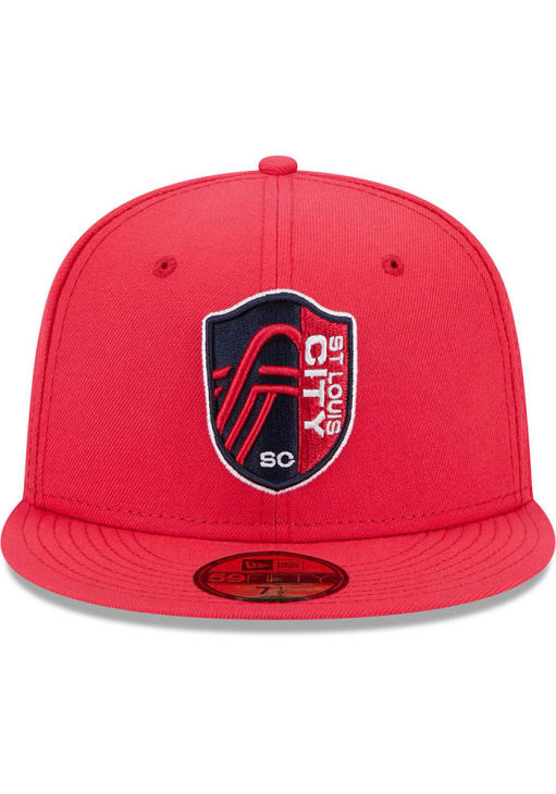 New Era St Louis City SC Mens Red Patch 59FIFTY Fitted Hat