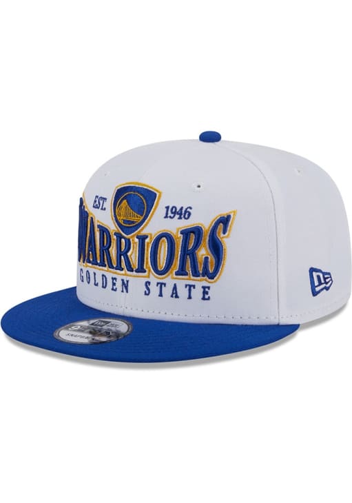 New Era Golden State Warriors White Crest 9FIFTY Mens Snapback Hat