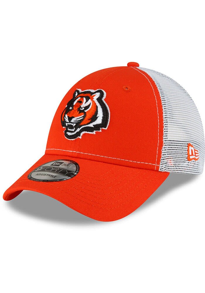 New Era Cincinnati Bengals 940 TRUCKER CINBEN ORANGE WHITE TIGER Adjustable Hat ORANGE