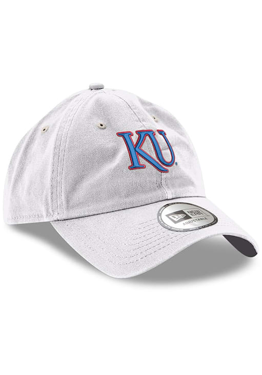 New Era Kansas Jayhawks Trajan KU Casual Classic Adjustable Hat - White