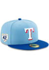 Main image for New Era Texas Rangers Mens Light Blue 2023 Jackie Robinson Day 59FIFTY Fitted Hat
