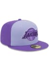 Main image for New Era Los Angeles Lakers Mens Purple Tri Tone Team 59FIFTY Fitted Hat