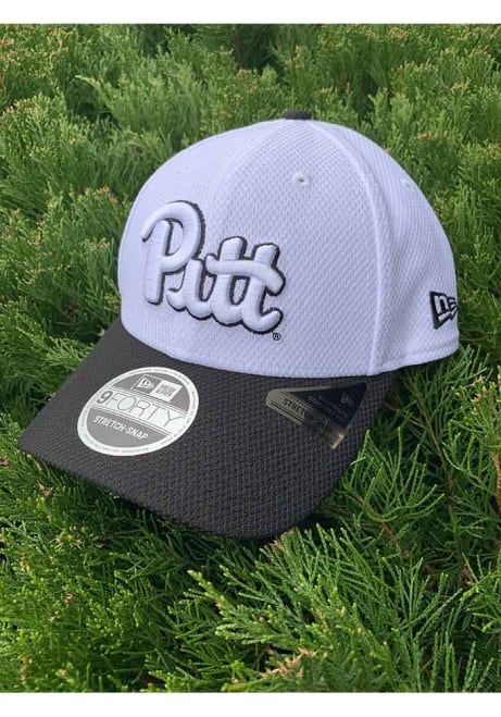 New Era White Pitt Panthers Stretch Snap Logo 9FORTY Adjustable Hat