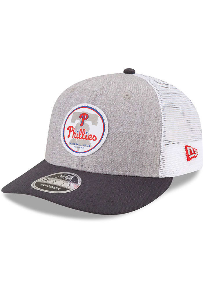 New Era Philadelphia Phillies Heather Landmark Trucker LP9FIFTY Adjustable  Hat - Grey