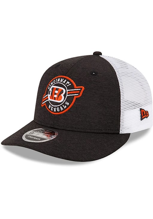New Era Cincinnati Bengals BLACK Shadow Tech Stripe Patch Trucker