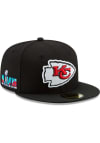 Main image for New Era Kansas City Chiefs Mens Black 2022 Super Bowl LVII Participant Side Patch Fitted Hat